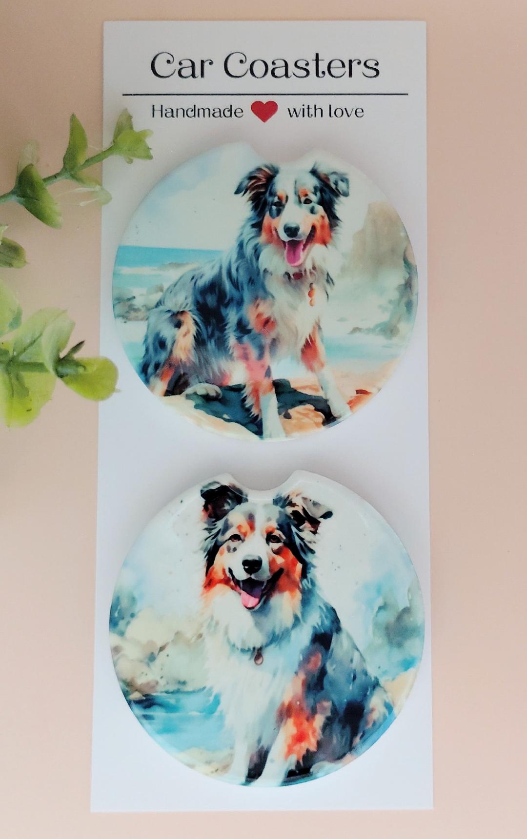 Ceramic Car Coasters Australian Shepherd 3