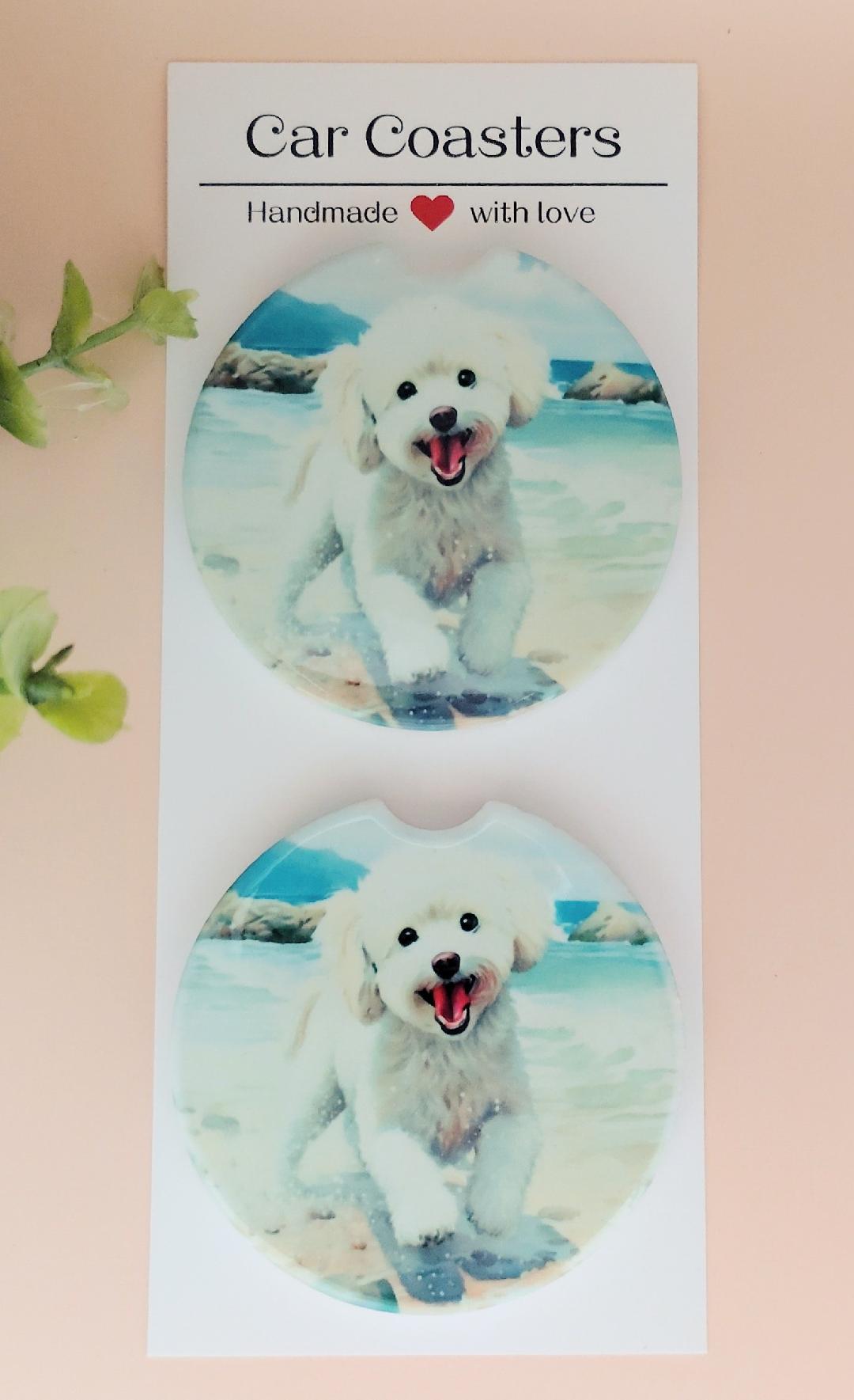 Ceramic Car Coasters Maltese