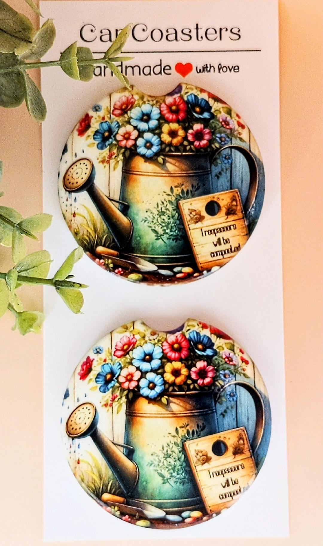 Ceramic Car Coaster Watering Pail