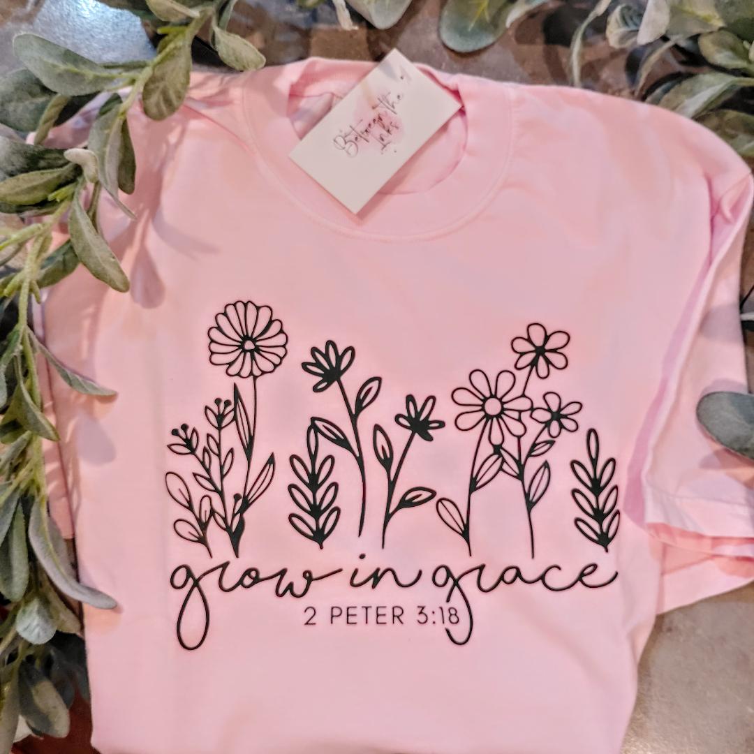 Grow with Grace pink t-shirt