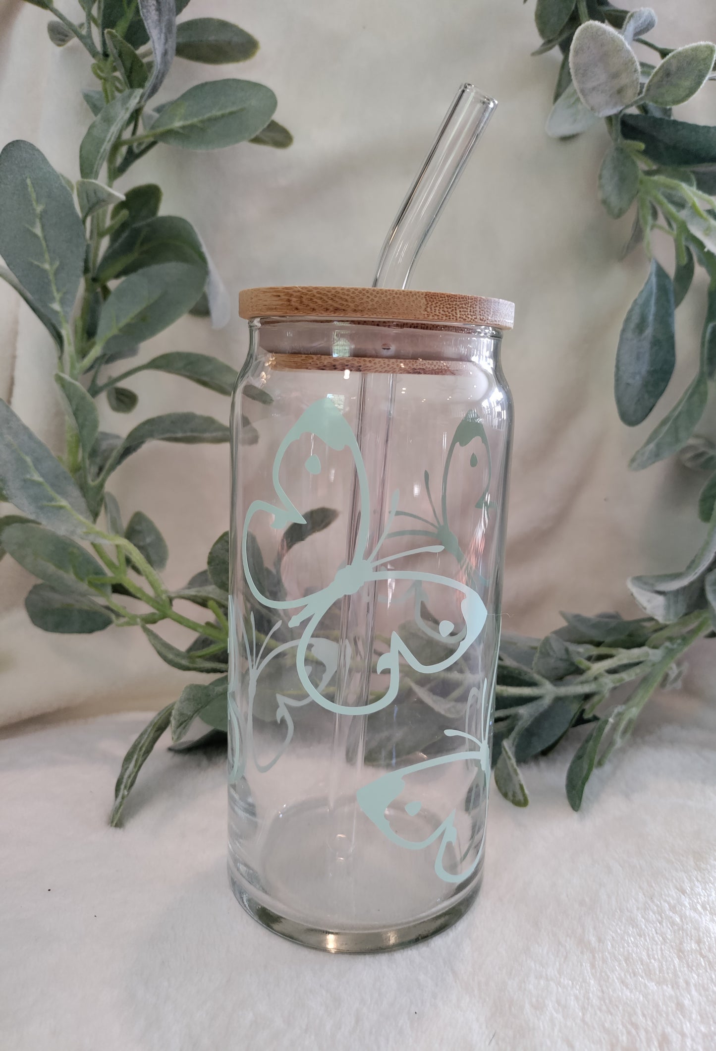20 oz Butterfly Can Glass