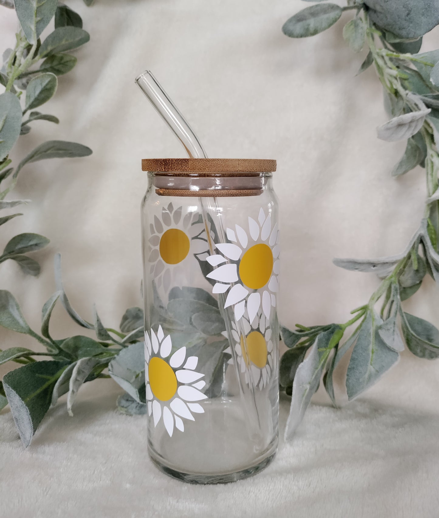 20 oz Daisy Can Glass