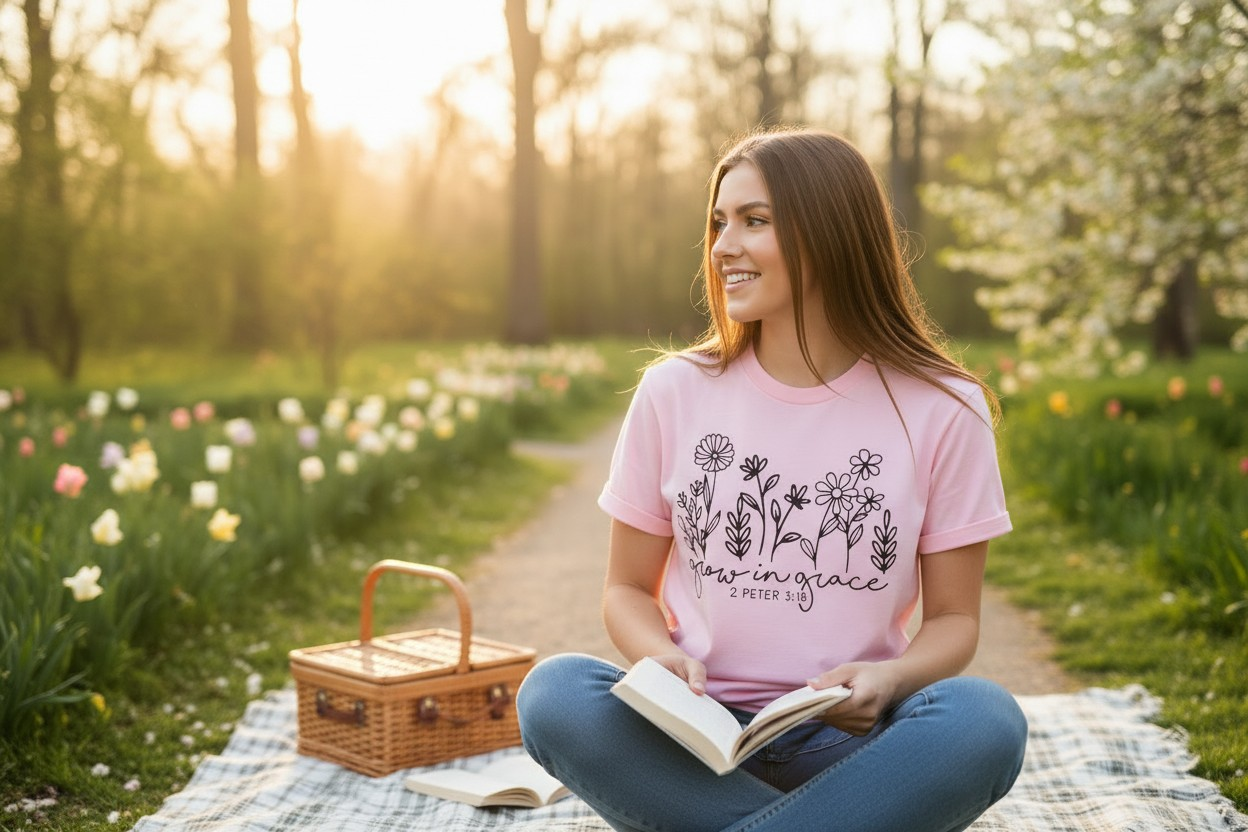 Grow in Grace Pink t-shirt