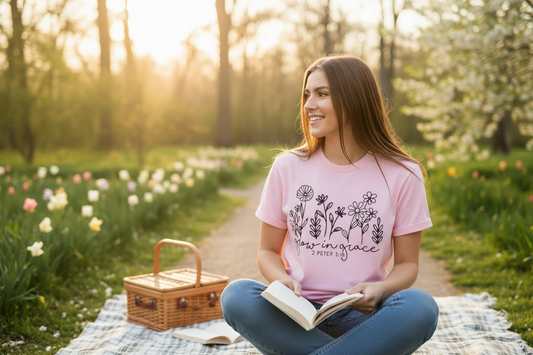 Grow in Grace Pink t-shirt