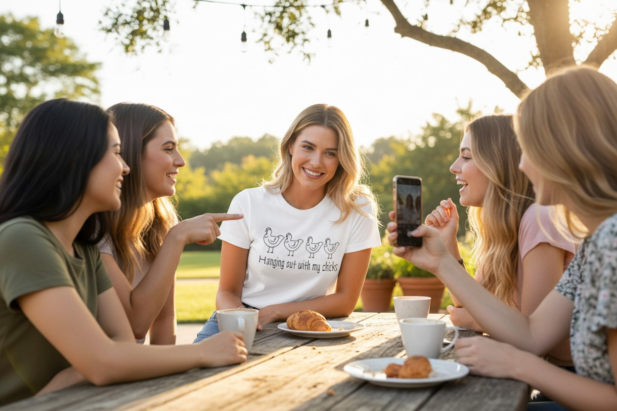 Hanging out with my chicks short sleeve