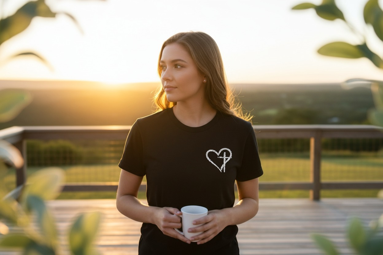 Heart Cross short sleeve shirt