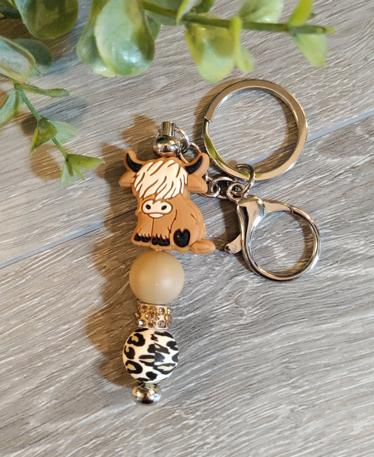 Cow with silver Keychain