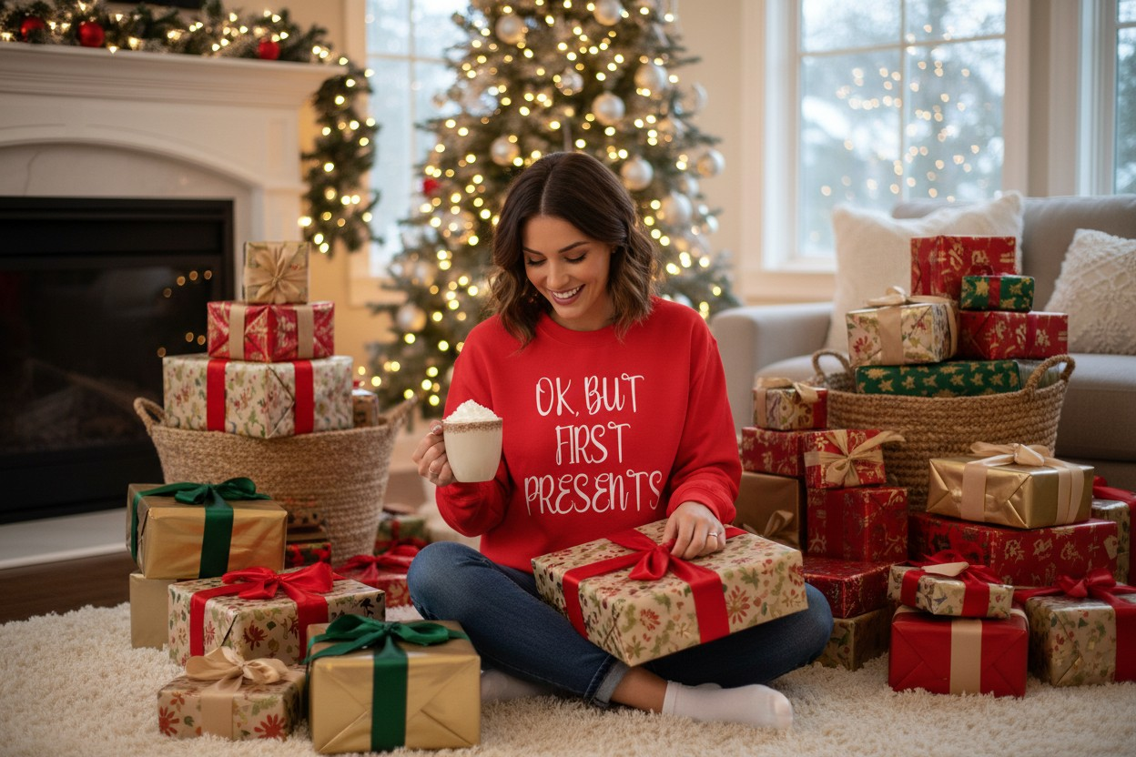 Ok, but first presents Sweatshirt