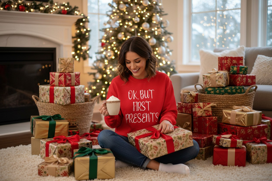 Ok, but first presents Sweatshirt