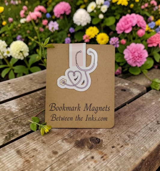 Pink Stethoscope Magnetic Bookmarker