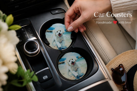 Ceramic Car Coasters Maltese