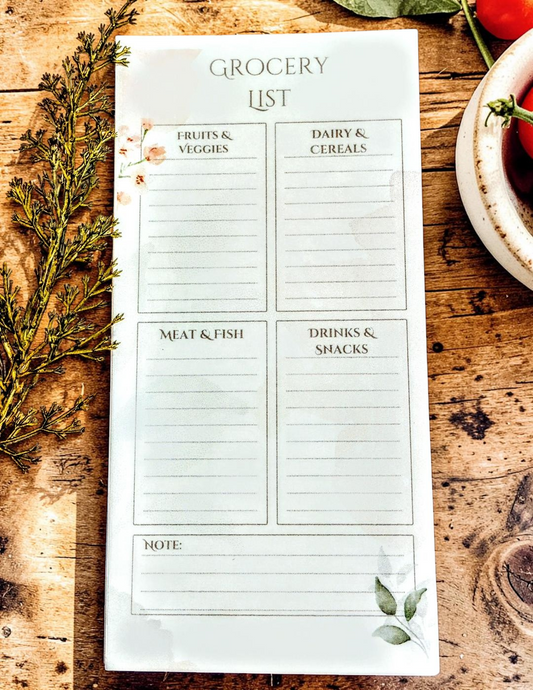 Stationary Grocery List 40 pages