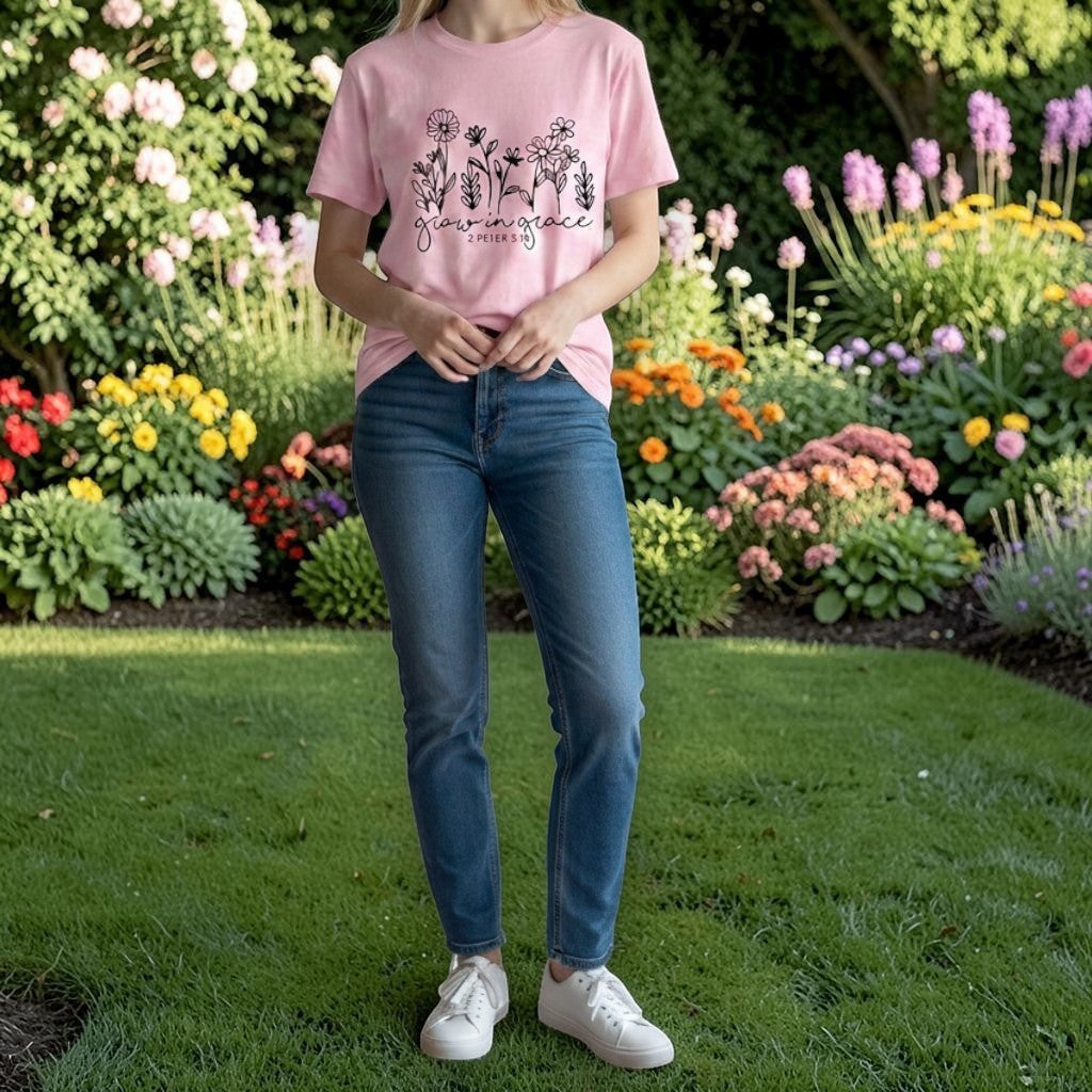 Grow in Grace Pink t-shirt