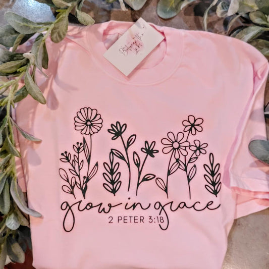 Grow with Grace pink t-shirt