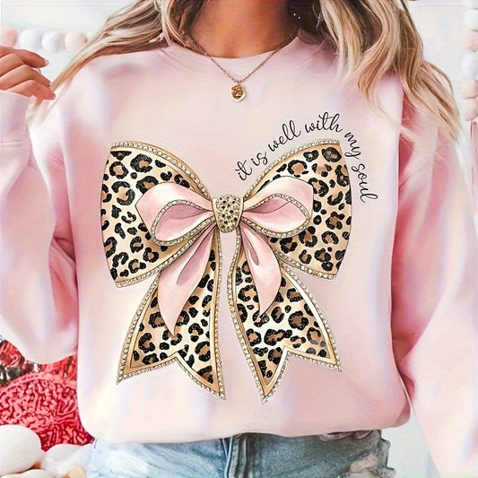 Pink Bow It is well in my soul sweatshirt