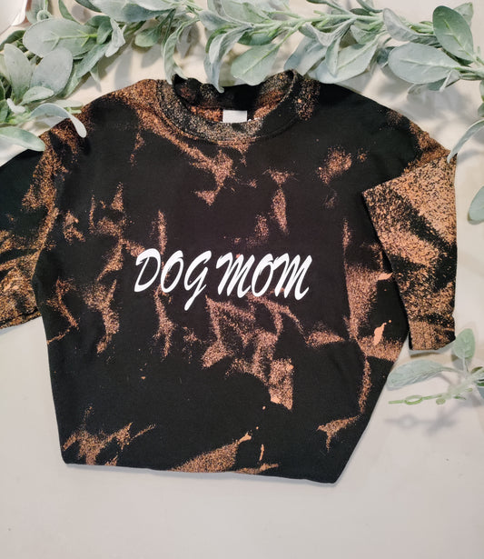 Dog Mom bleached t-shirt
