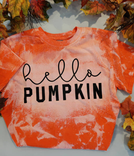 Hello Pumpkin Bleached Short Sleeve