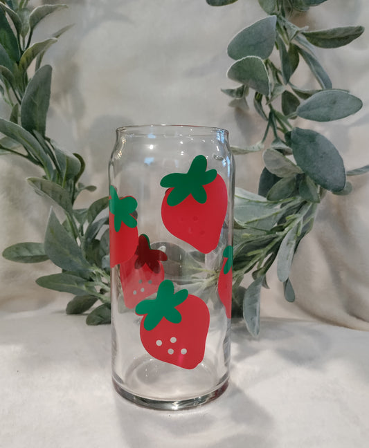 20oz Strawberry Can Glass